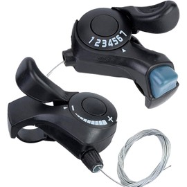 2pcs Bicycle Derailleur, 7 Speed Bicycle Thumb Shifter, Cycling Accessories, Suitable for Mountain Road Folding Bicycle (style)