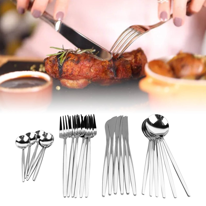 Cutlery Set Stainless Steel with 6 Dessert Spoon 6 Spoon