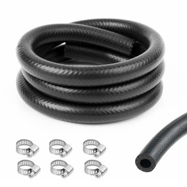 URAQT Petrol Hose Kit, 1 Metre Diameter 8 mm Fuel Hose, Oil Hose, Diesel Hose with 6 Pieces Hose Clamps for Car, Motorcycle, Scooter