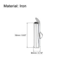 uxcell 200Pcs Slide on End Clasps, 16mm Tube Ball Bead Slider Crimp Ends for Multi-Strand DIY Craft Making, Silver Tone