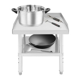 24 x 24 Inch Commercial Food Prep Table Stainless Steel Heavy Duty Work Prep Table with Undershelf, Silver Kitchen Workstation with Backsplash and Sidesplash for Restaurant and Home