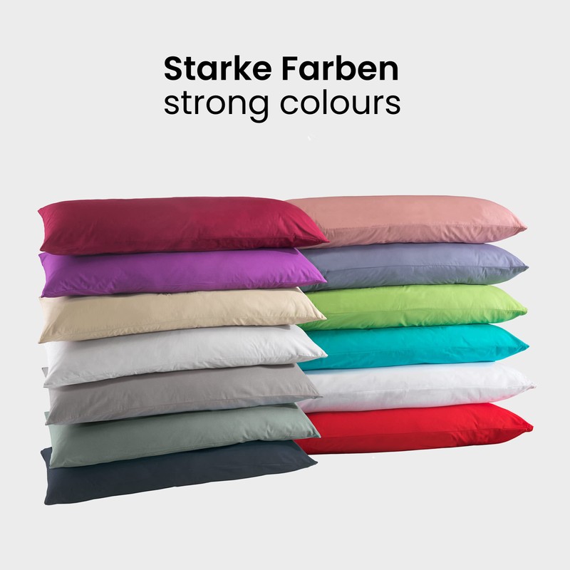 BaSaTex Double Pack Cotton Renforcé Side Sleeper Pillowcase 40 x