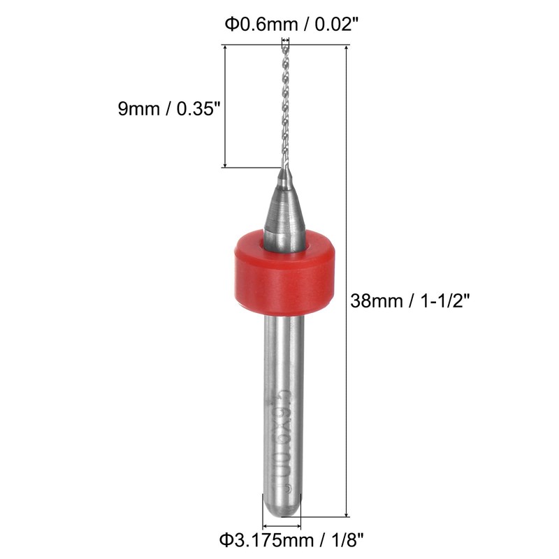 sourcing map PCB Drill Bits 0.6mm Tungsten Carbide Rotary Tool
