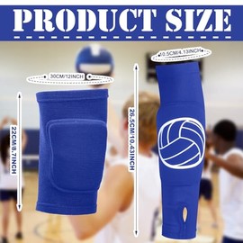 Sosation 2 Set Volleyball Knee Pads and Volleyball Arm Sleeves with Protection Pad Compression Forearm Wrist Guard with Thumb Hole Soft Breathable for