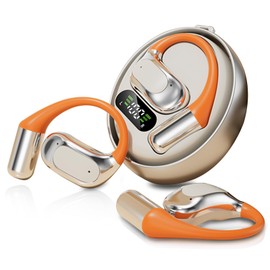 Moorstdel Open Ear Headphones - Heavy Bass Wireless Earbuds, Bluetooth 5.4 Earphones for Running, Stereo Sport Open Ear Buds, Bone Conduction Ear Headphones, HIFI Sound Earbuds Clear Calls (Grey)