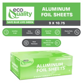 [2200 Count] Pre Cut Pop Up Premium Silver Aluminum Foil Sheets, 9 x 10.75 inch - For Restaurants, Lunch, Takeout, ToGo, Lunch bag, Sandwich, Catering, Kitchen, Grill, Baking, Disposable (11 Box's)