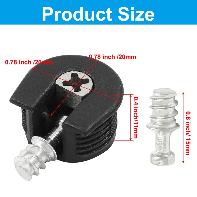 Aracombie 20 PCS Shelf Support Pins Thread Cam Lock, Cabinet