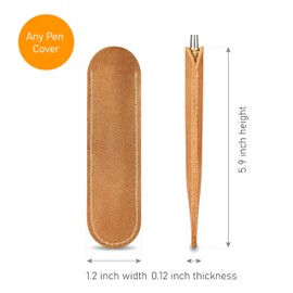 MAKYN Leather Pen Case, Single Pen Pouch Cover, Fountain Pen Sleeve Holder (Vintage Brown)