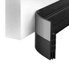 Door Draft Stopper 2 Pack, Under Door Draft Blocker, Door Seal Sweeps for Exterior/Interior Door Gaps，Weather Door Seal Strip for Blocking Drafts, 2" W x 39" L (Black)