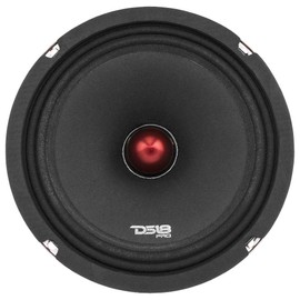 DS18 PRO-X8.4BM Loudspeaker - 8", Midrange, Red Aluminum Bullet, 550W Max, 275W RMS, 4 Ohms - Premium Quality Audio Door Speakers for Car or Truck Stereo Sound System (1 Speaker)
