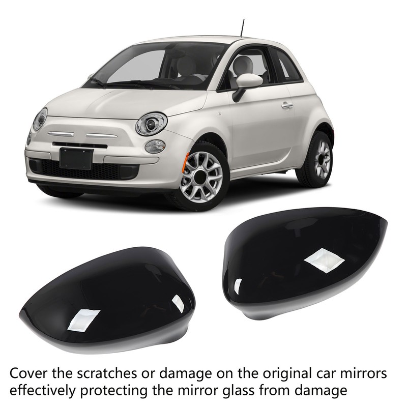2 Pcs Door Side Rearview Mirror Cover Cap Left Right