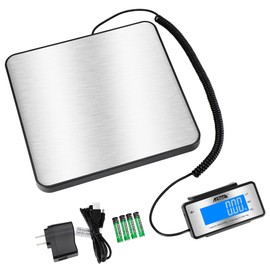 ACTECK Digital Shipping Postal Scale, 460 lb x1oz High Accuracy with Stainless Steel Platform, LCD Backlight, Four Reading Modes, Tare/Hold Function, Battery AC Adapter Incuded