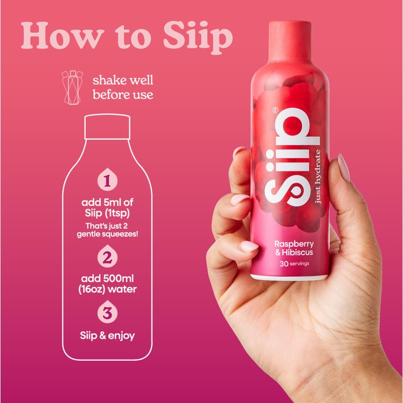 Siip Hydrate Liquid Electrolytes & Vitamins, Makes 30 Drinks, with