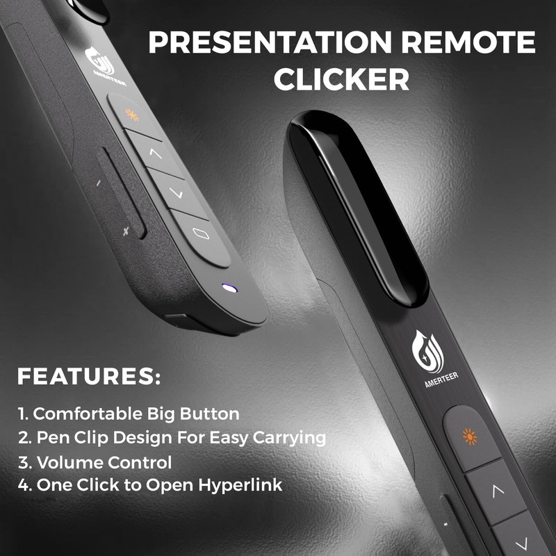 AMERTEER Wireless Presenter Flip Pen, 2.4GHz Powerpoint Presentation Remote Control