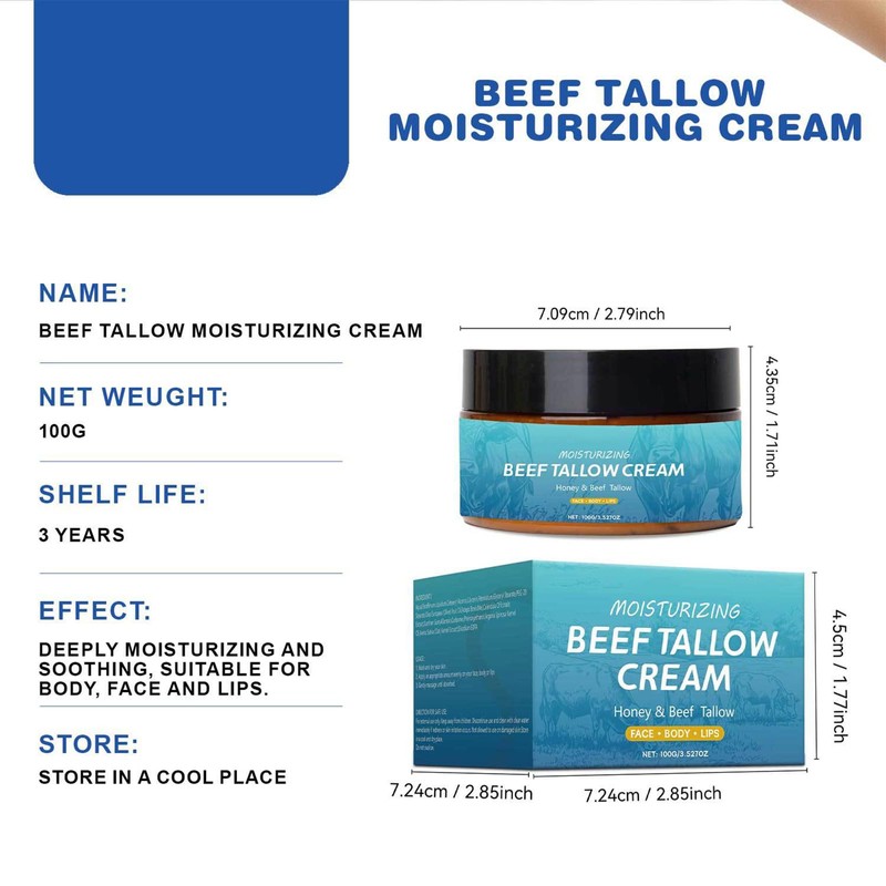 Rostblant Bio Rindertalg Hautpflegecreme,Beef Tallow Cream,Bio Creme,Bio-Rindertalgbalsam,Feuchtigkeitscreme für Gesicht und