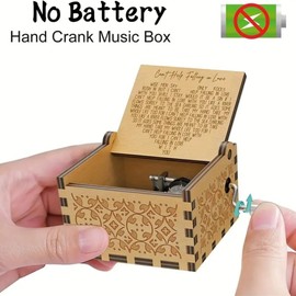Can’t Help Falling In Love Music Box, Music Box Hand Crank Laser Vintage Wood Carved Musical Box Gifts For Gifts For Lover, Boyfriend, Girlfriend, Husband, Wife (Heart-Can’t Help Falling In Love)