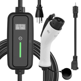 Level 1&2 EV Charger，Max 16Amp 95-240V, Electric Vehicle Portable Charger with 25FT Cable,NEMA 6-20 & NEMA 5-15 Plug,Home EV Charging Station,for J1772 EVs ONLY