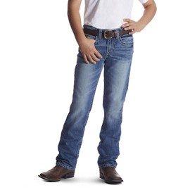 ARIAT B5 Slim Charger Stackable Straight Leg Jeans - Boys' Low Rise Denim