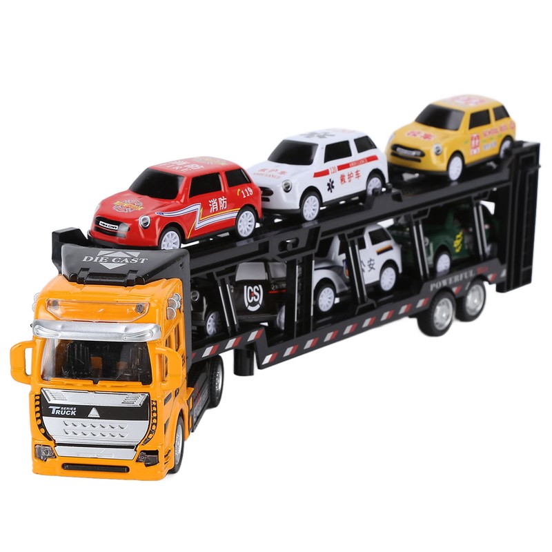 Carrier Truck Toy Model Alloy Detachable Six Car Kids Transport