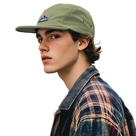 Clakllie Snapback 5 Panel Hats Hip Hop Flat Brim Hats Waterproof Ball Cap Umpire Baseball Caps Fitted Hat for Hiking,Green