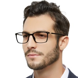 MARE AZZURO Men Reading Glasses Stylish Readers 0 100 125 150 175 200 225 250 275 300 350 400 500 600 (Black 2.25)