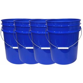 House Naturals 5 Gallon Food Grade plastic Bucket -Made in USA- (Pack of 4containers )