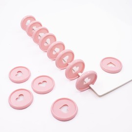 ITSYHPRO 100pcs Expansion Discbound Discs Planner Accessories Binding Discs For Discbound Notebook Heart Disc Binder Rings(Pink,0.94 inch/24 mm)