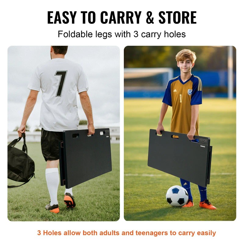 Portable 45\"X18\" HDPE Foldable Soccer Rebounder Board Wall for Kids