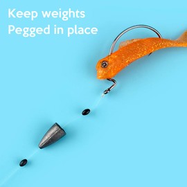 Fishing Rubber Bobber Peg Sinker Stopper Black Oval Bead Eagle Claw Texas Rig Weight Floats Stops Durability Flipping Terminal Tackle Accessories for Saltwater Freshwater