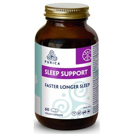 PURICA Vegan Sleep Support Supplement - 60 Capsules with Organic Ashwagandha & Reishi Mushroom