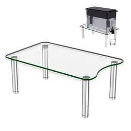 MAYJOY Water Dispenser Stand, Clear Tempered Glass Water Filter Stand for Countertop, Compatible with Brita Water Pitcher & Zerowater Pitcher, Perfect for Iced Beverage Dispenser in Kitchen