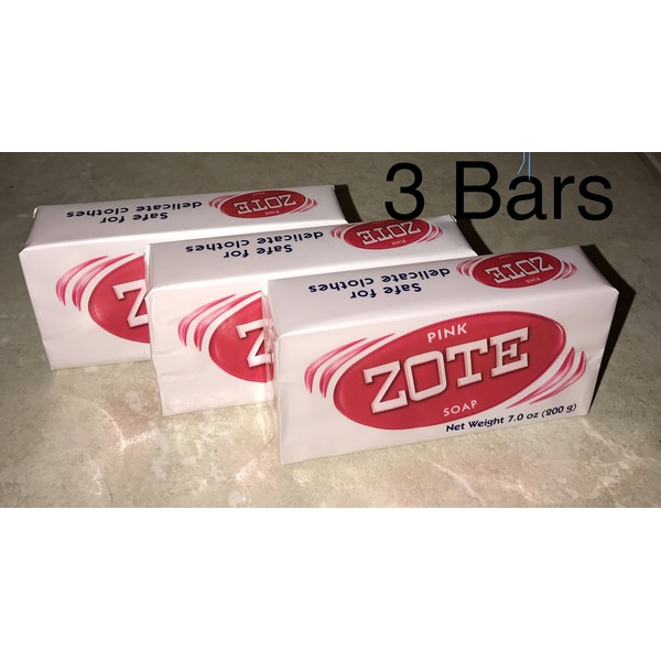 Zote Pink Soap Pack of 3 Total 7 oz