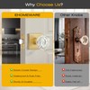EHOMEWARE Hall/Closet Passage Door Knobs, 2 Pack Brass Crystal Handles,