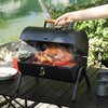 REDCAMP Portable Charcoal Grill with Thermometer, Heavy-Duty Thick Steel &