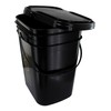 5.3 Gallon Black Rectangular Bucket/Pail with Hinged Snap Lid, 2