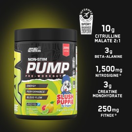 Applied Nutrition ABE Pump Pre Workout - All Black Everything Stim Free Pump Pre Workout Powder | Pump, Energy & Strength with Citrulline, Creatine, Beta-Alanine (500g - 40 Servings) (Twisted Citrus)