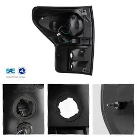 AKKON - For 07-13 Toyota Tundra Pickup Truck Black Smoke Rear LED Tail Lights Brake Lamps Replacement Pair