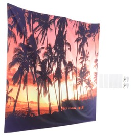 Mikinona 1 Set Hawaiian Style Wall Tapestry Beach Backdrop with Coconut Trees for Summer Home Decor and Unique Room Aesthetic Seaside Landscape Design for