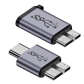 RULGOI USB C to Micro USB B Male Adapter Pack of 2, USB 3.1 OTG Adapter up to 10 Gbit/s Compatible with Toshiba, Seagate, WD, Galaxy S5 Note 3, HDD etc