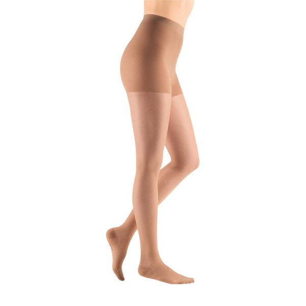 Medi Sheer & Soft Closed Toe Thigh Highs w/ Lace Band - 8-15 mmHg Natural E 025-E-NATURAL