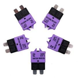 T Tocas 5PCS Manual Resettable Fuse Low Profile Mini Blade Fuses Assortment Kit for Boat Marine RV Car Truck 12V - 32VDC (3A)