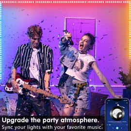 Keepsmile 100ft Led Strip Lights (2 Rolls of 50ft) Bluetooth Smart App Control Music Sync Color Changing RGB Led Light Strip with Remote,Led Lights for Bedroom Room Home Decor Party Festival