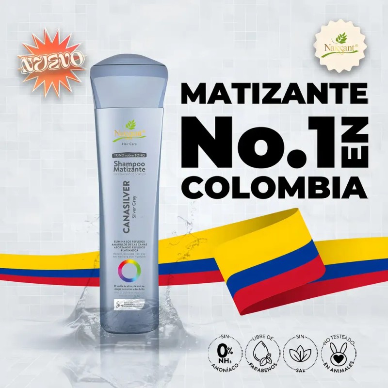Shampoo Para Cabello Matizante Naissant Cana Silver Gray 300 ml