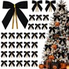 30 Pcs Black Velvet Bows for Christmas Tree, Halloween Tree