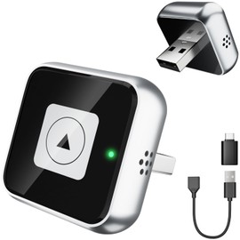 ELECGO Adaptador CarPlay Inalámbrico, Disipación de Calor, Puerto USB/USB-C | Para el auto, disipación de calor, bordes metálicos, conexión Bluetooth, diseño compacto, compatible con iOS 10+/Android 11+