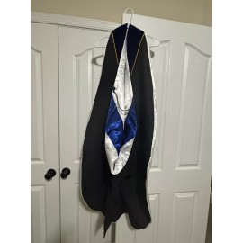 Graduation Deluxe Doctoral Hood (White/Blue) NEW