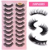 False Eyelashes, 10 Pairs, 7D Artificial Eyelashes Set, Natural Look,