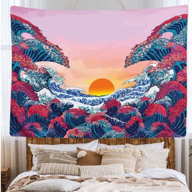 Ulticool - Tapestry Decoration Home - Natural Waves Sun Sea - 200 x 150 cm - Wall Towel Wall Hangings - Accessories for Bedroom Living Room Children's Room