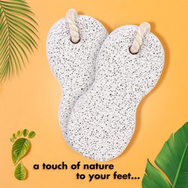 Foot Pumice Stone for Feet - Natural Earth Lava Pumice Stone for Foot Callus - Foot Scrubbers for Use in Shower - Pack of 2 (White, 9.3 * 6 * 3CM)
