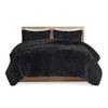 Pemberly Row Contemporary Shaggy Long Fur Comforter Mini Set in